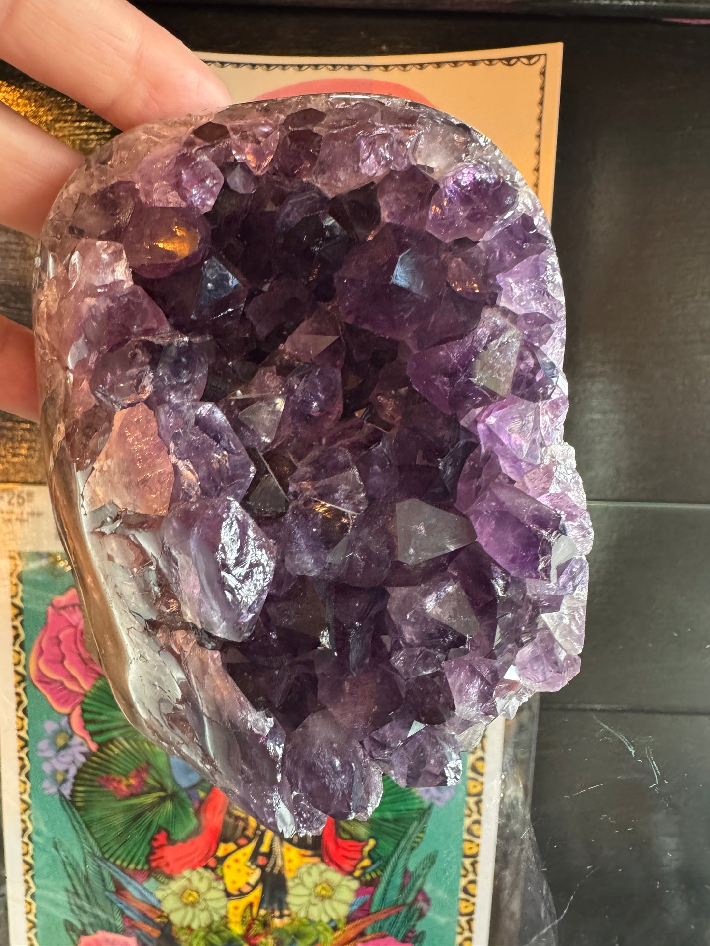 Brazilian Dark Purple Amethyst Standing Cluster 2.6 lb - Moon Room Shop and Wellness