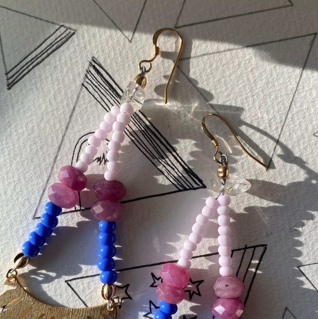 Ruby + Quartz Handmade Earrings - Moon Room Shop and Wellness