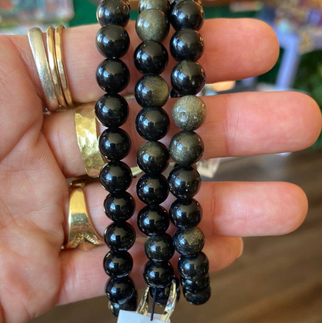 Golden Sheen Obsidian Stretch Bracelet 8mm - Moon Room Shop and Wellness