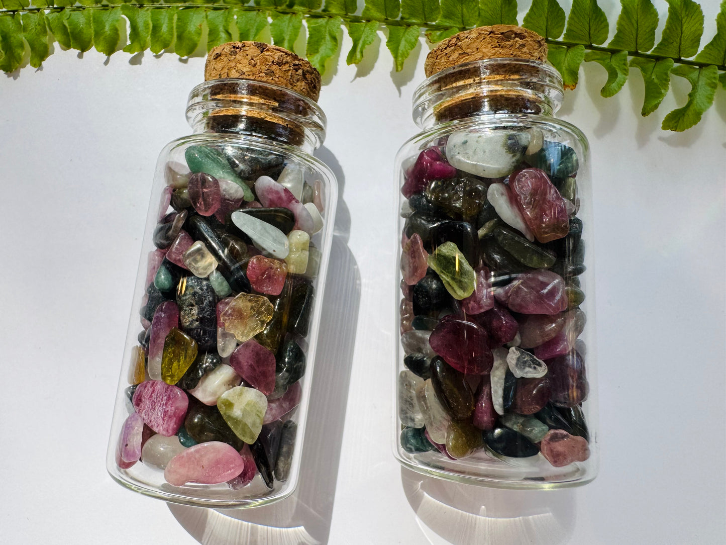 Watermelon Tourmaline Gem Chip 25 ml Glass Jar - Moon Room Shop and Wellness