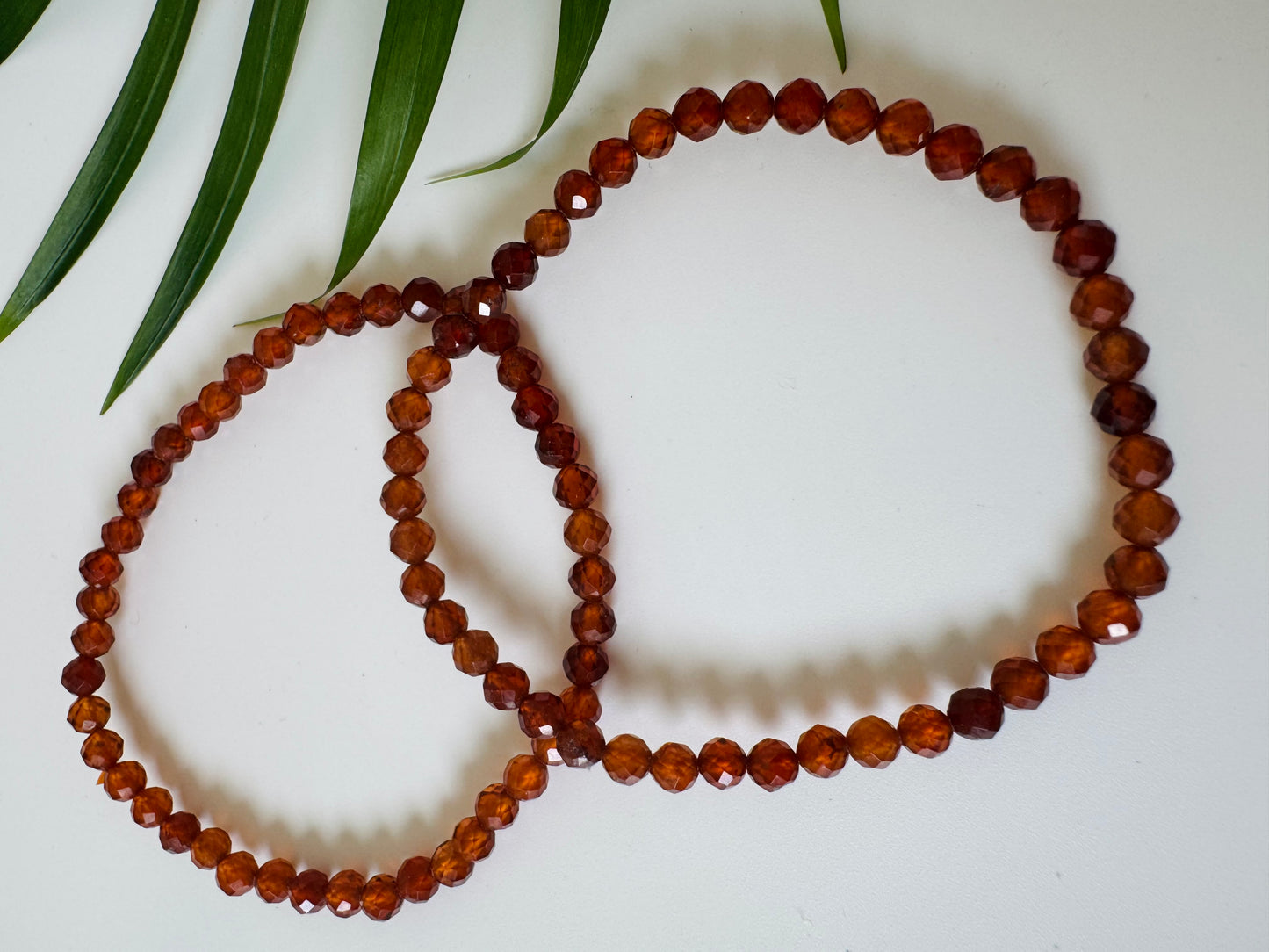 Hessonite Garnet Faceted Stretch Bracelet 4mm - Moon Room Shop and Wellness