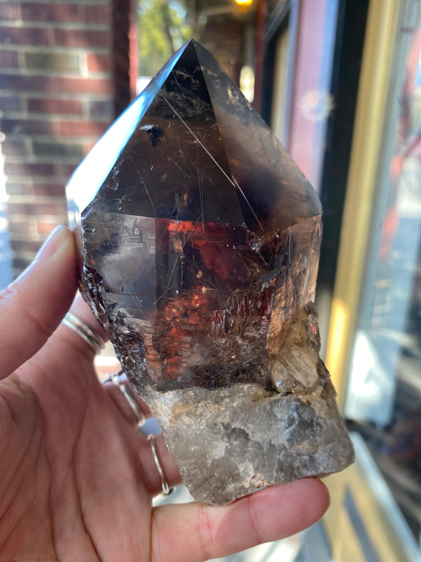 Smoky Quartz Rutilated Point 1.5 lb Brazil Spectacular Beauty - Moon Room Shop and Wellness