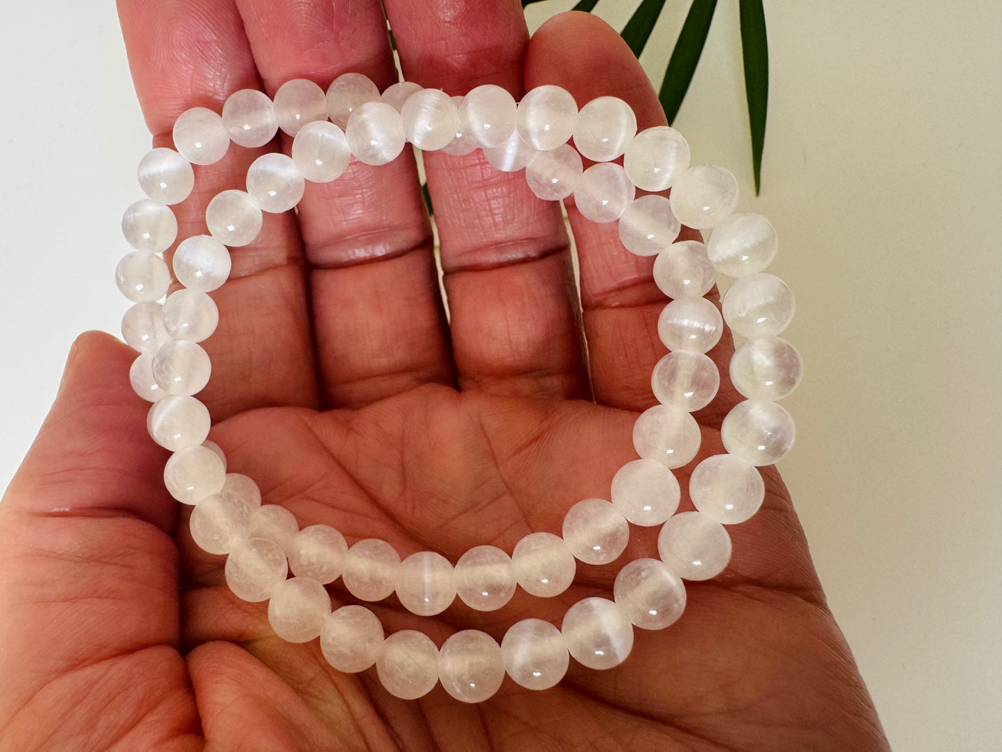 Selenite Stretch Bracelet 6mm - Moon Room Shop and Wellness