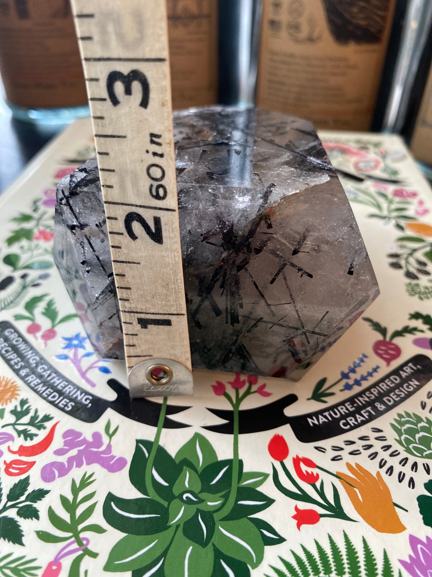 Black Tourmaline Rutilated Quartz Tower 1.38#- Brazil - Moon Room Shop and Wellness