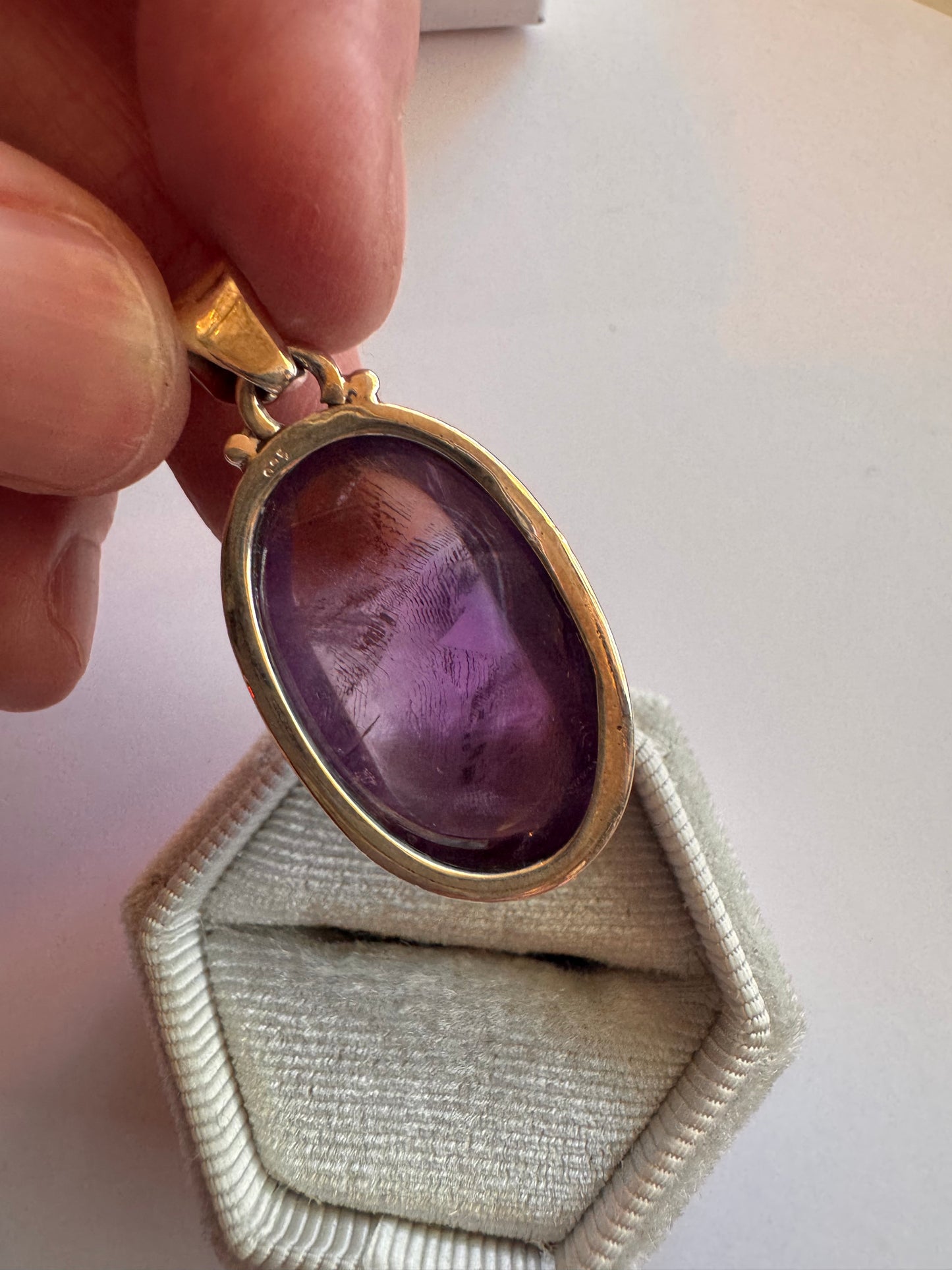 Amethyst Oval Sterling Silver Pendant