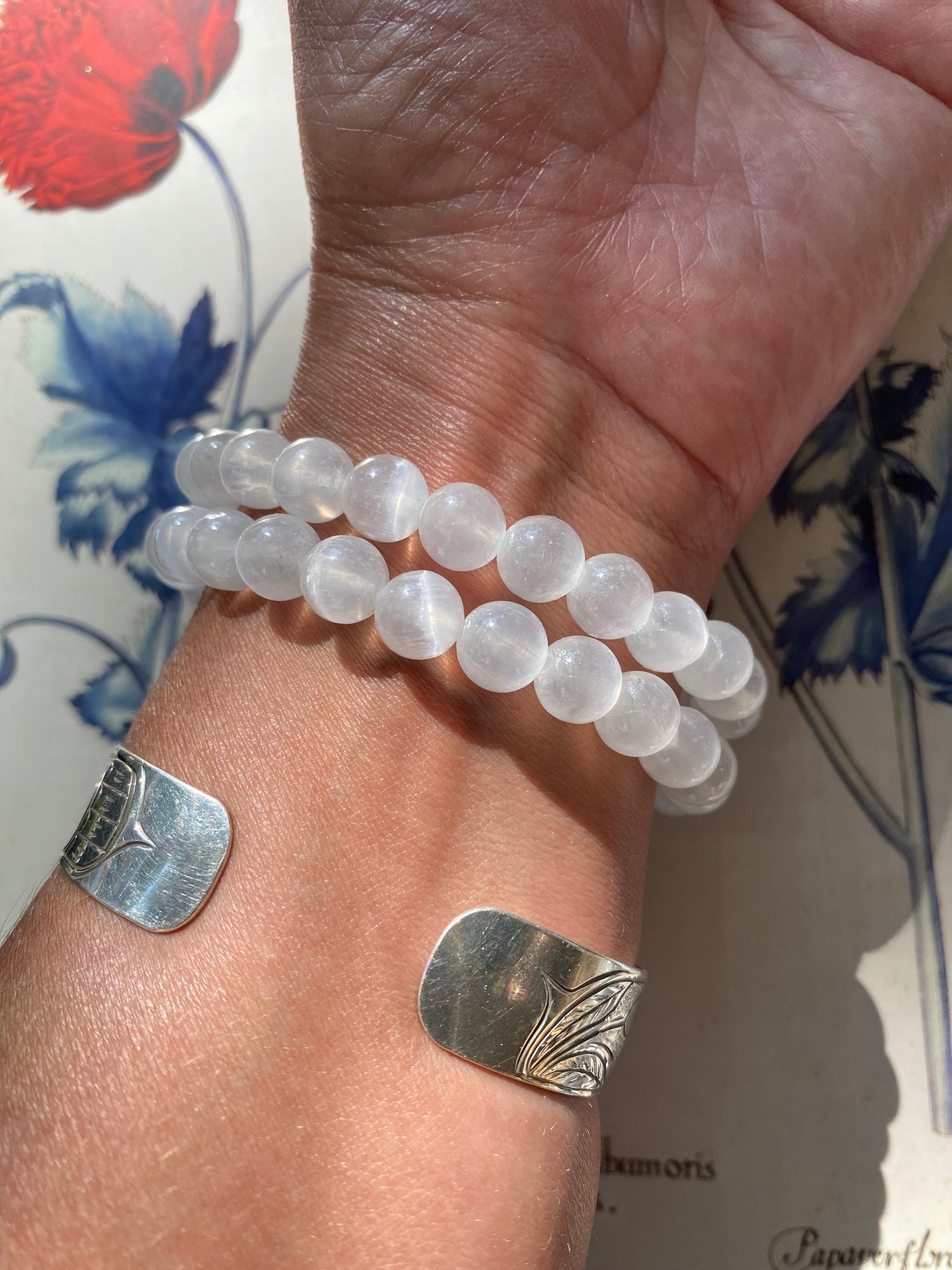 Selenite Stretch Bracelet 8 mm - Moon Room Shop and Wellness