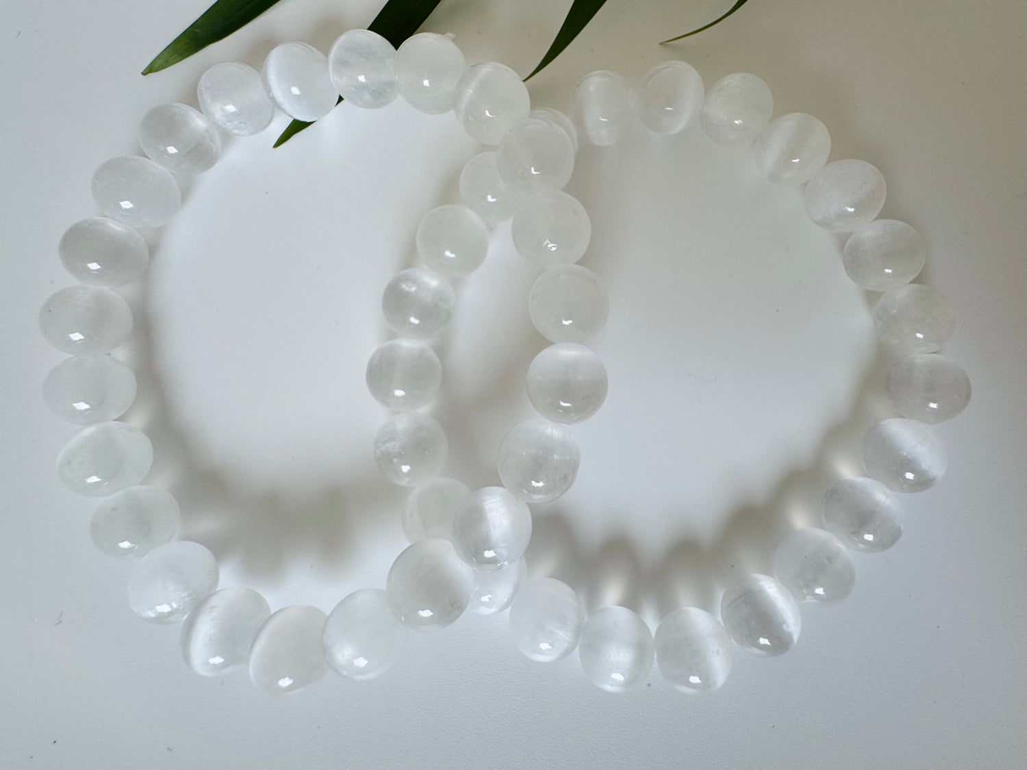 Selenite Stretch Bracelet 8 mm - Moon Room Shop and Wellness