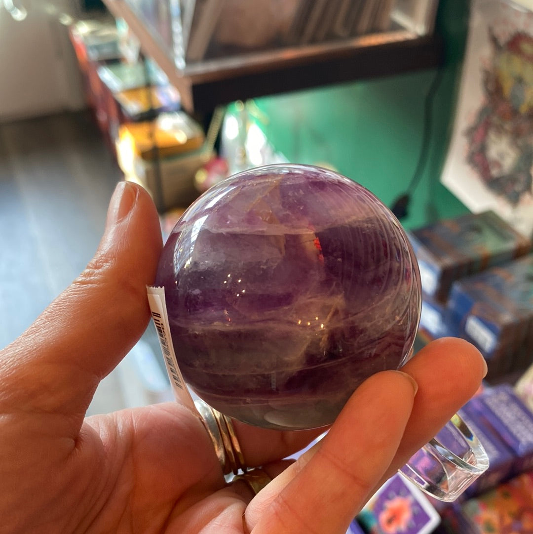 Rainbow Fluorite Sphere 344 g - Moon Room Shop and Wellness