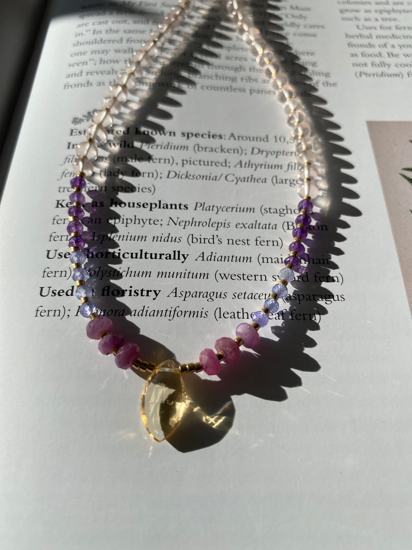 Citrine + Ruby + Tanzanite + Amethyst + Rose Q Handmade Necklace - Moon Room Shop and Wellness