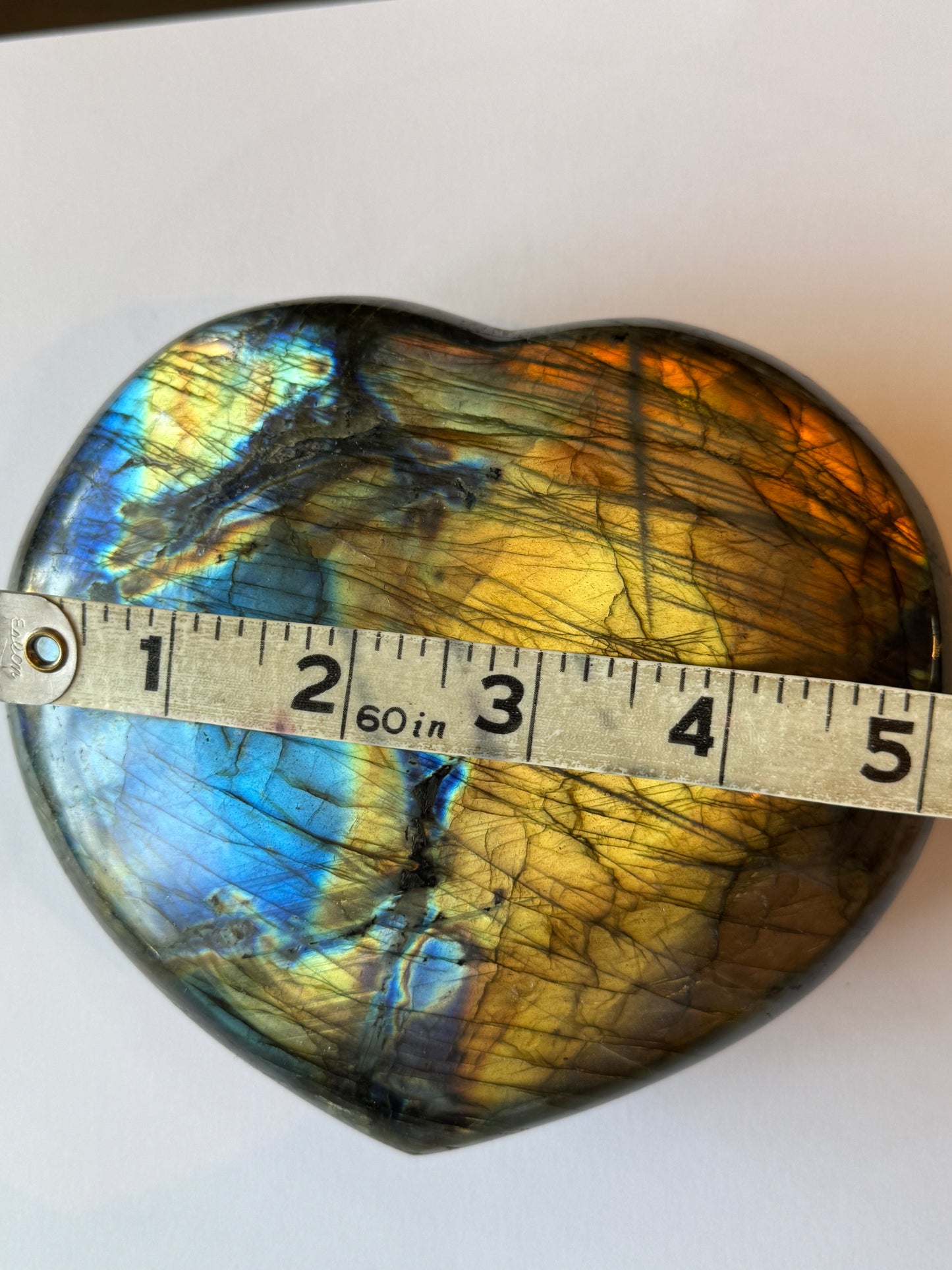 Labradorite Flashy Heart 3.25 lb Madagascar Beauty!