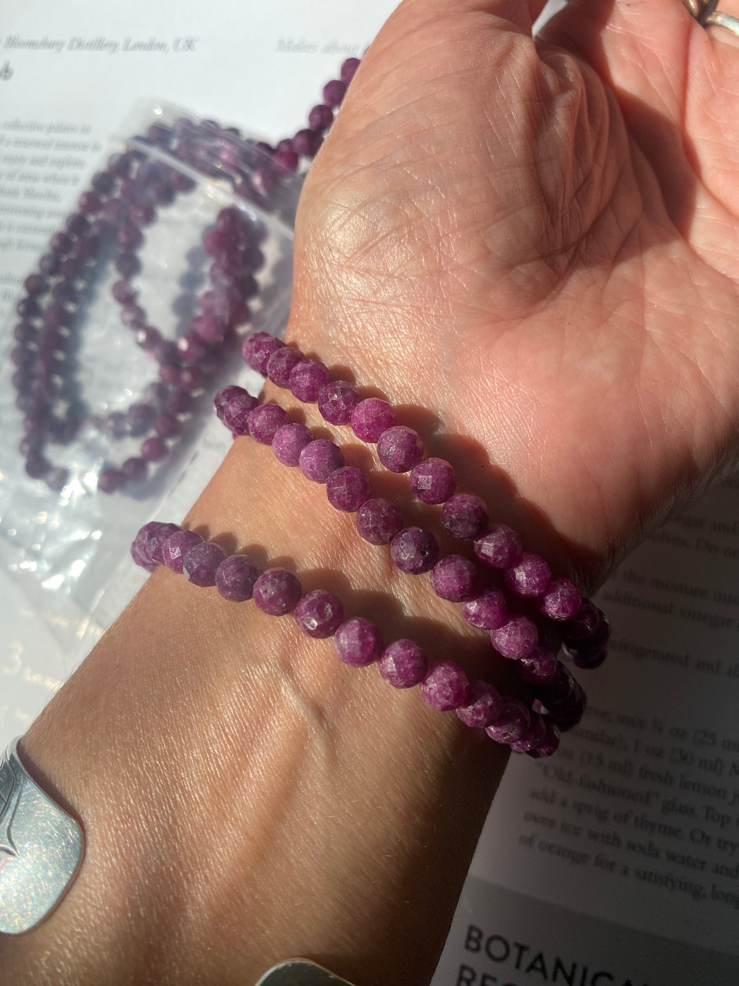 Ruby Faceted Stretch Bracelet 6mm - Moon Room Shop and Wellness