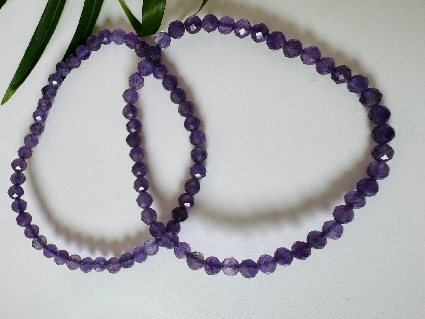 Amethyst Faceted Stretch Bracelet 4mm - Moon Room Shop and Wellness