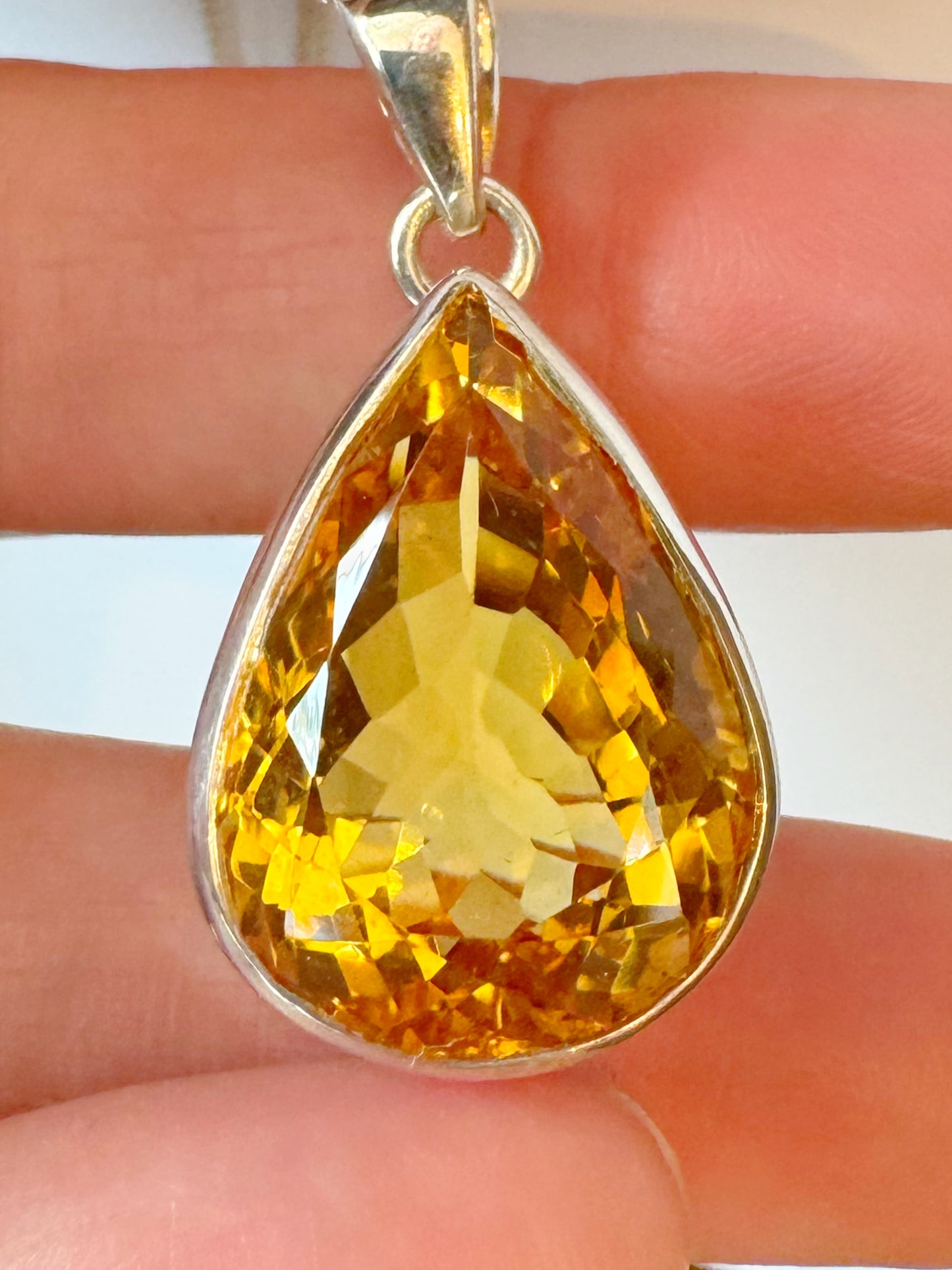 Citrine Sterling Silver Pendant - Moon Room Shop and Wellness