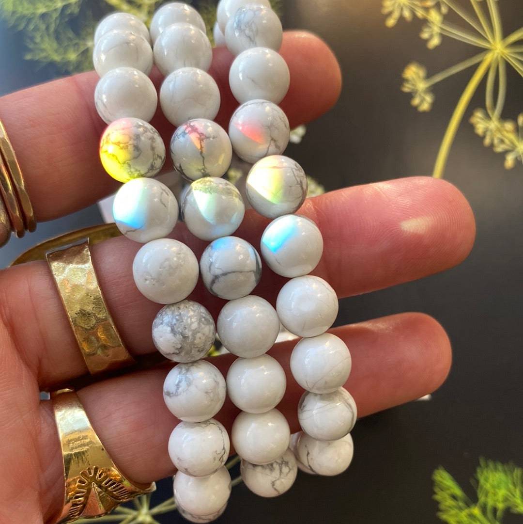 Howlite Stretch Bracelet 8 mm - Moon Room Shop and Wellness