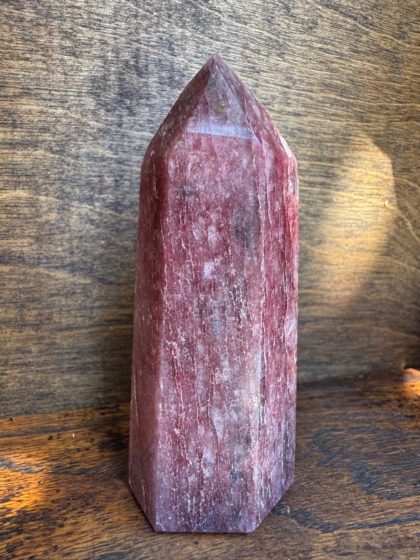 Strawberry Quartz Tower - Brazil Beauty - 162 g - Moon Room Shop and Wellness