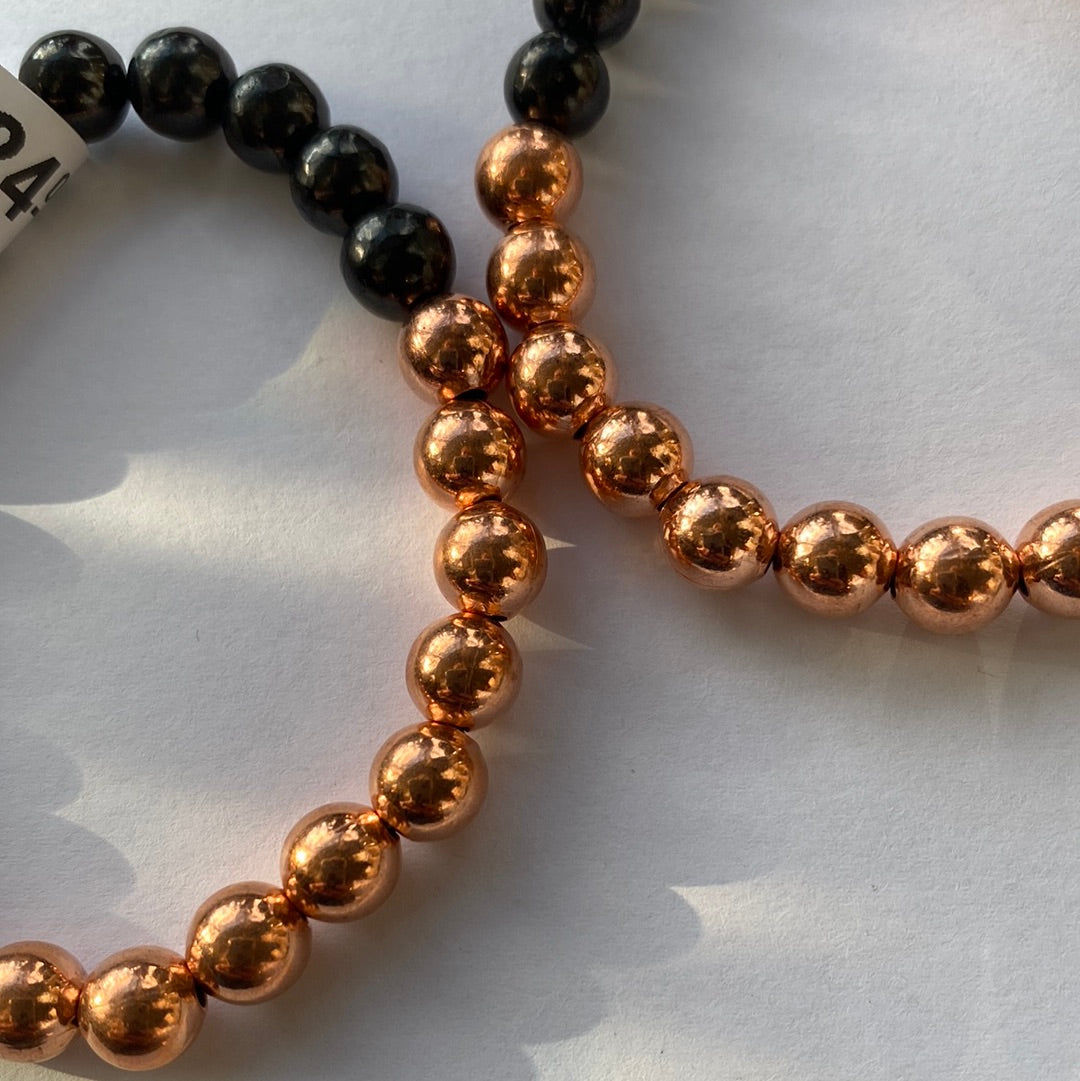 Shungite Copper 8mm Stretch Bracelet - Moon Room Shop and Wellness