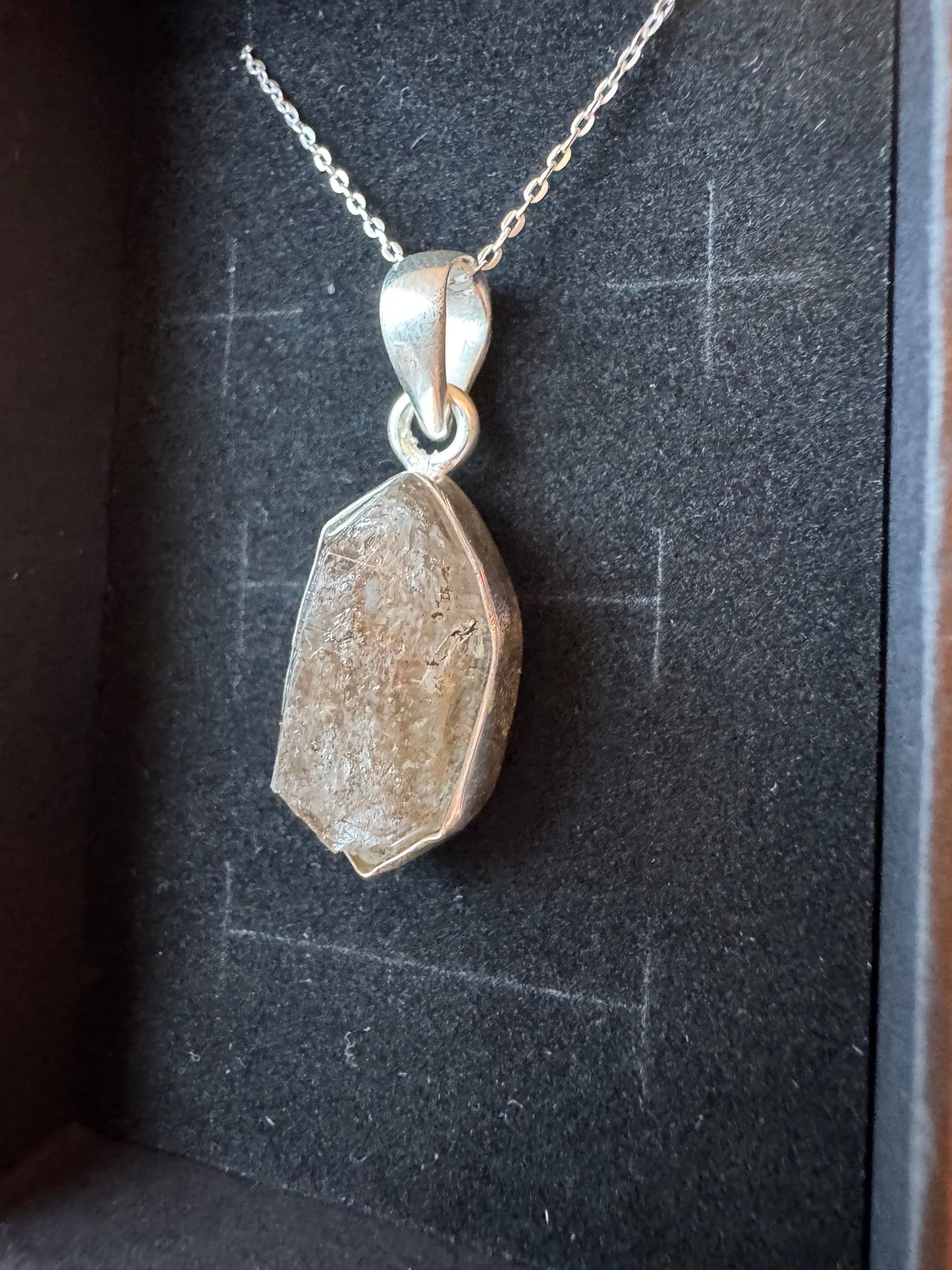 Herkimer Diamond Sterling Silver Necklace 20 " Chain - Moon Room Shop and Wellness