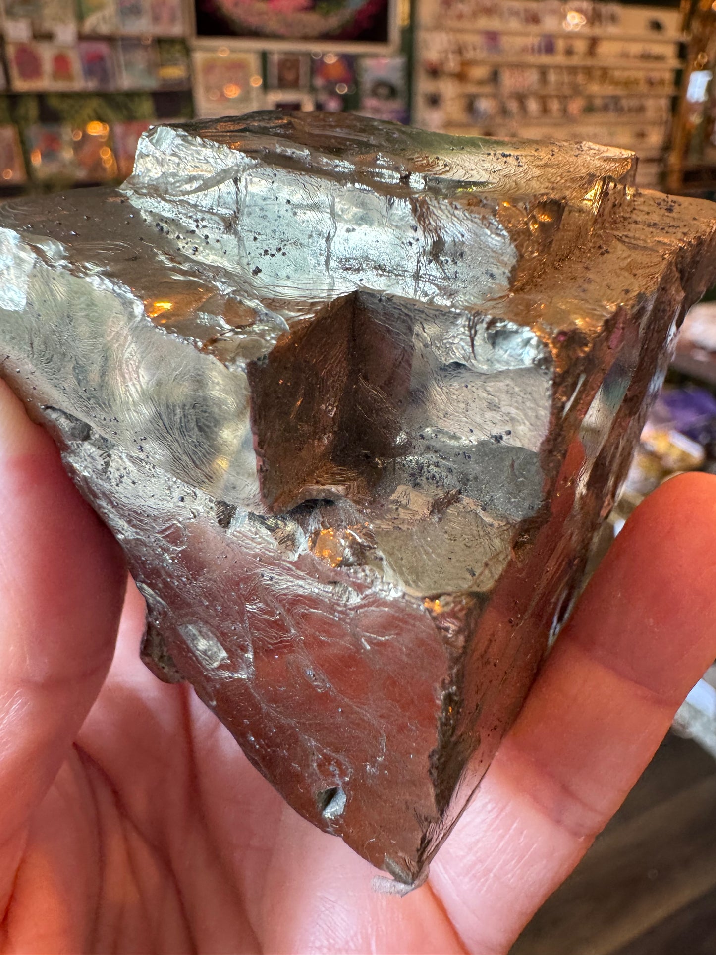 Pyrite Cube - mirror- 452 g - Peruvian Beauty! - Moon Room Shop and Wellness