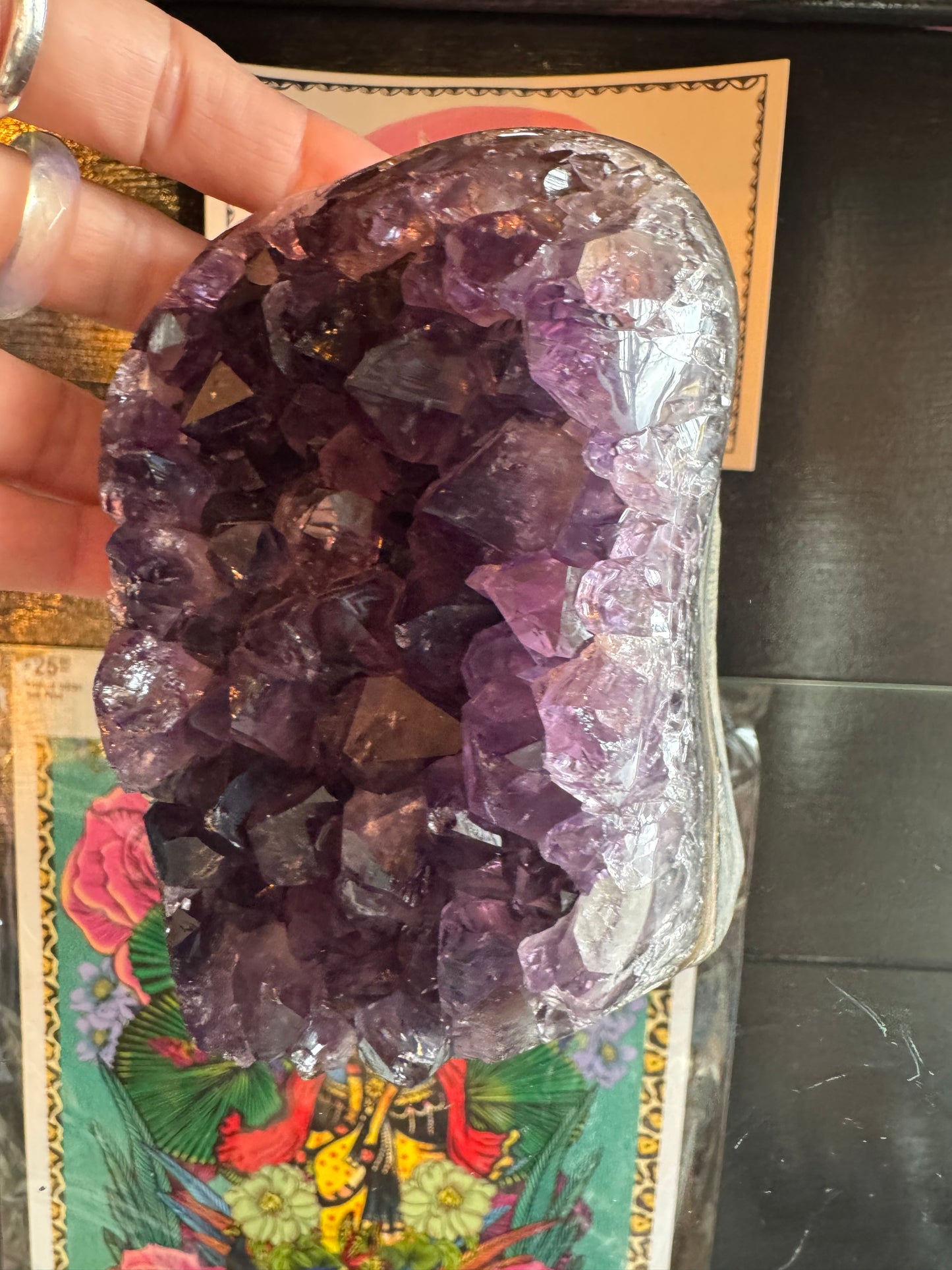 Brazilian Dark Purple Amethyst Standing Cluster 2.6 lb - Moon Room Shop and Wellness
