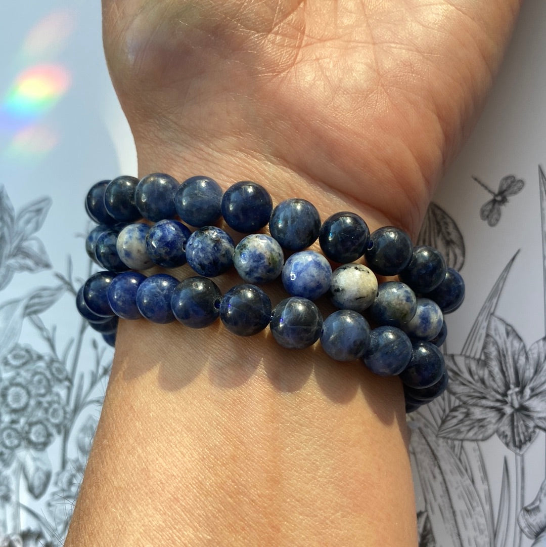 Sodalite Stretch Bracelet 8mm - Moon Room Shop and Wellness