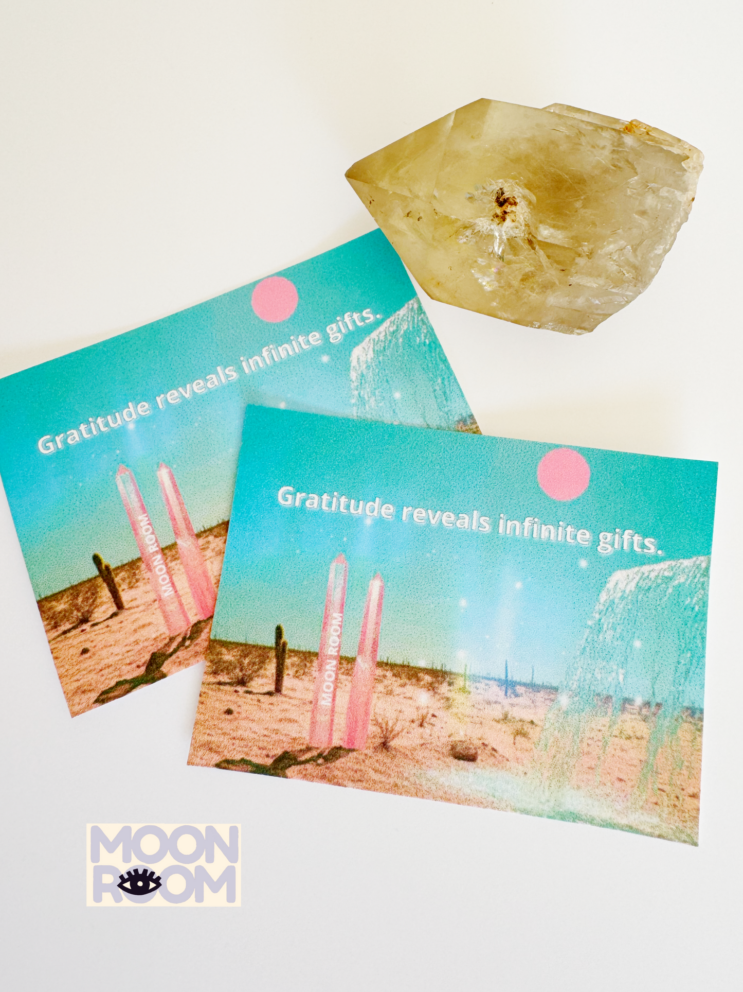 Gratitude Reveals Infinite Gifts Consciousness Card - 2x2 inch - Moon Room Shop and Wellness