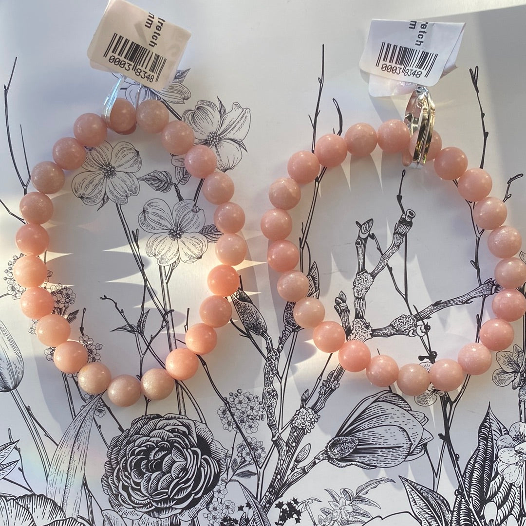 Pink Opal Stretch Bracelet 8 mm - Moon Room Shop and Wellness