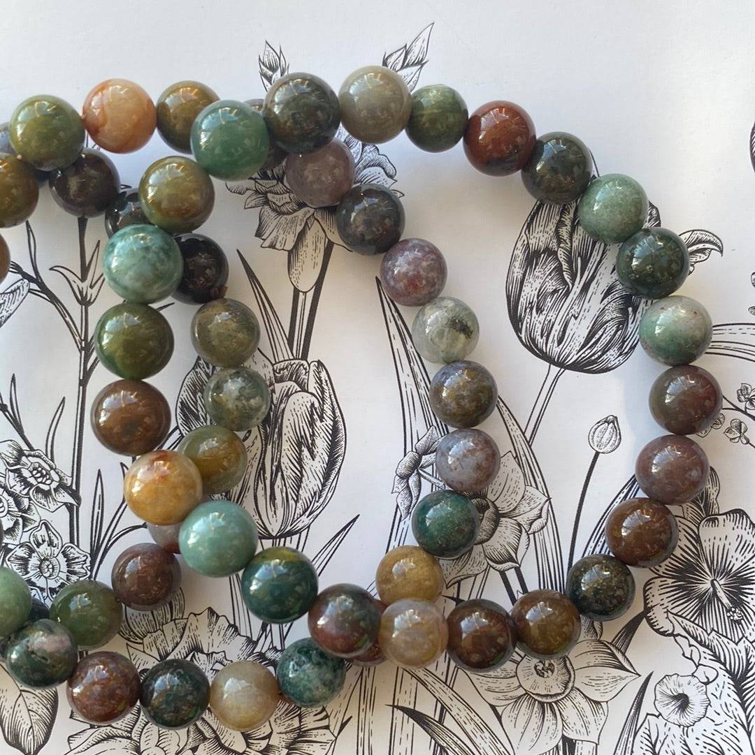 Indian Moss Agate Stretch Bracelet - Moon Room Shop and Wellness