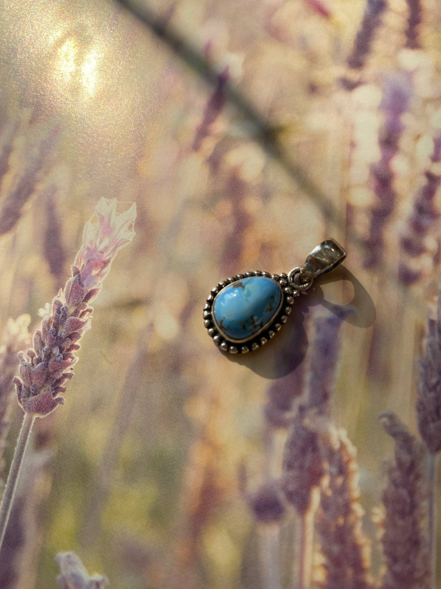 Golden Hill Turquoise Sterling Silver Pendant - Moon Room Shop and Wellness