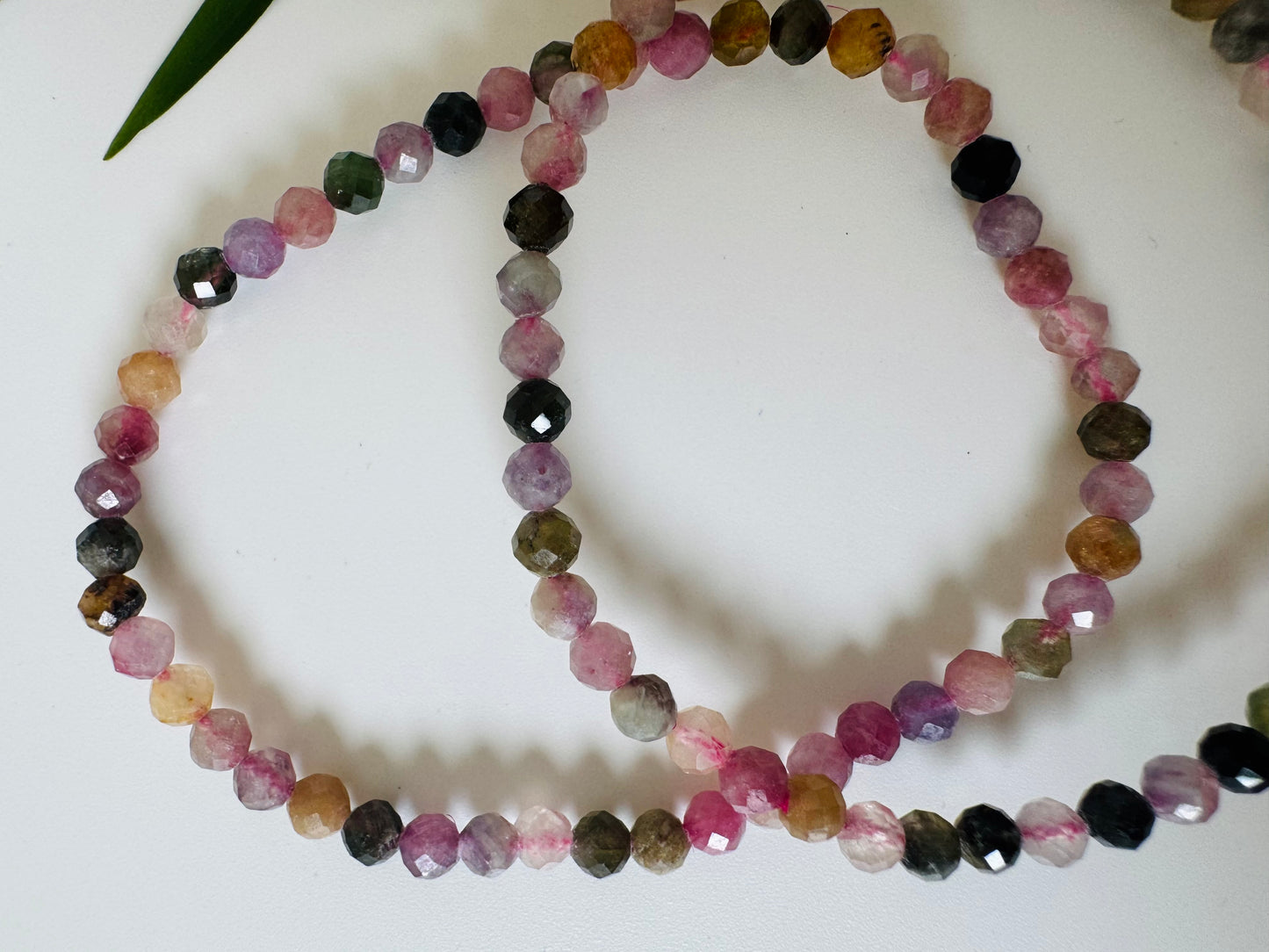 Watermelon Tourmaline Faceted Stretch Bracelet 4mm - Moon Room Shop and Wellness