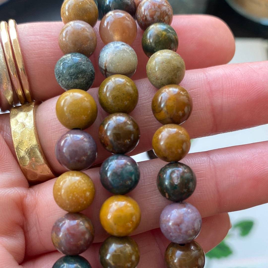 Ocean Jasper Stretch Bracelet - Moon Room Shop and Wellness