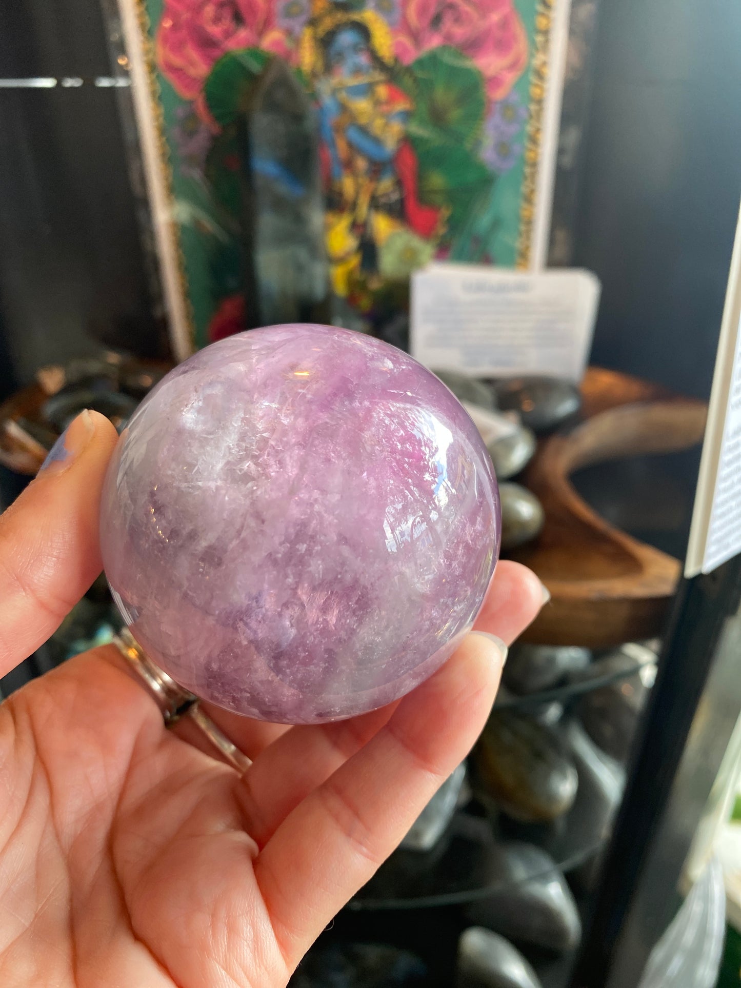 Rainbow Fluorite Sphere 423 g - Moon Room Shop and Wellness