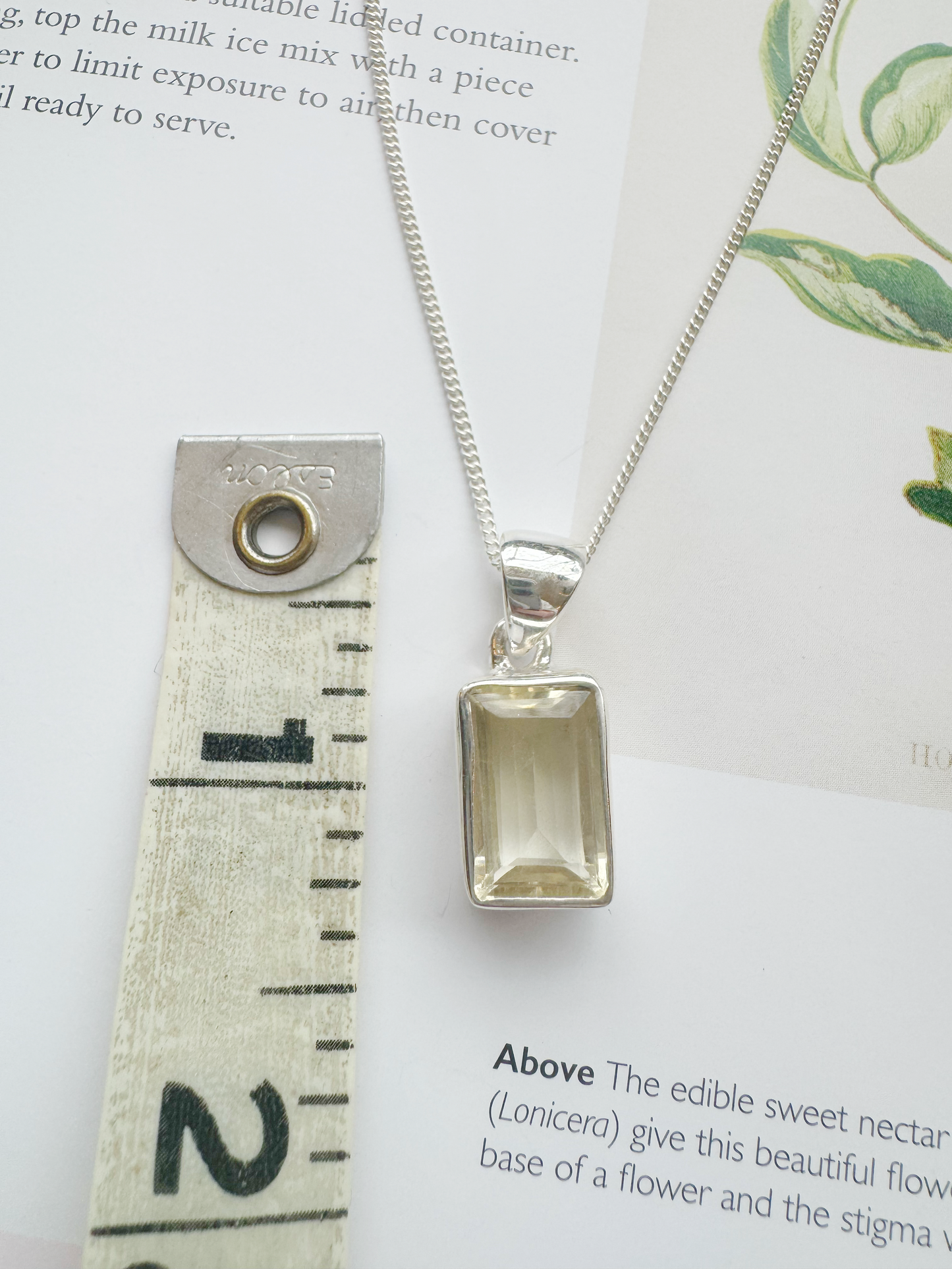 Citrine Sterling Silver Pendant w Chain - Moon Room Shop and Wellness