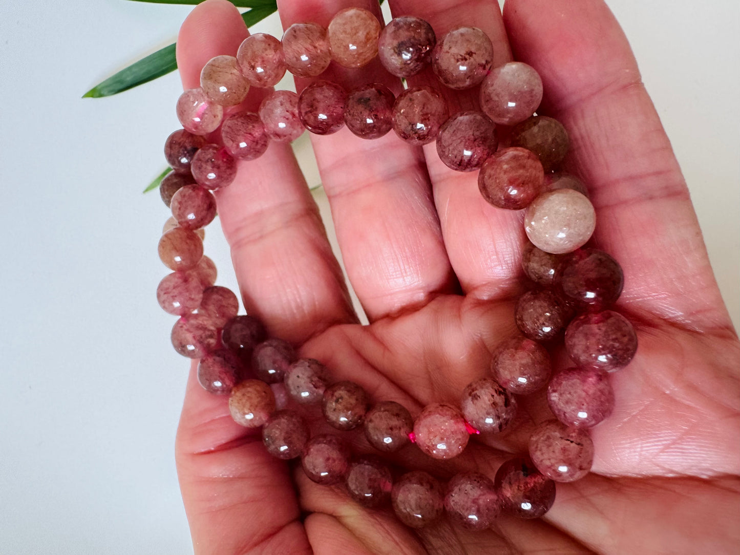 Strawberry Quartz Stretch Bracelet 8mm - Moon Room Shop and Wellness