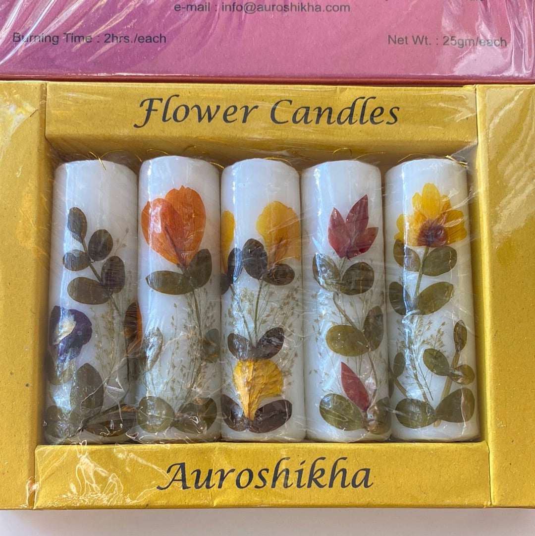 Auroshikha Flower Candle Cylinder Candle - Moon Room Shop and Wellness