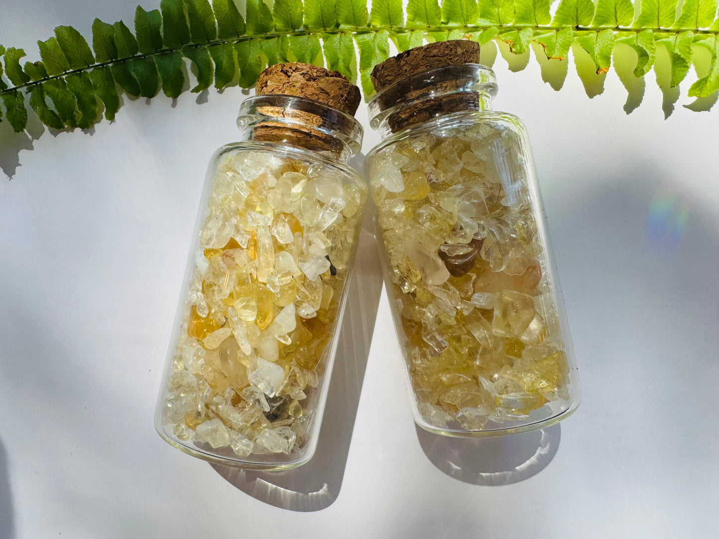 Citrine Gem Chip 25 ml Glass Jar - Moon Room Shop and Wellness