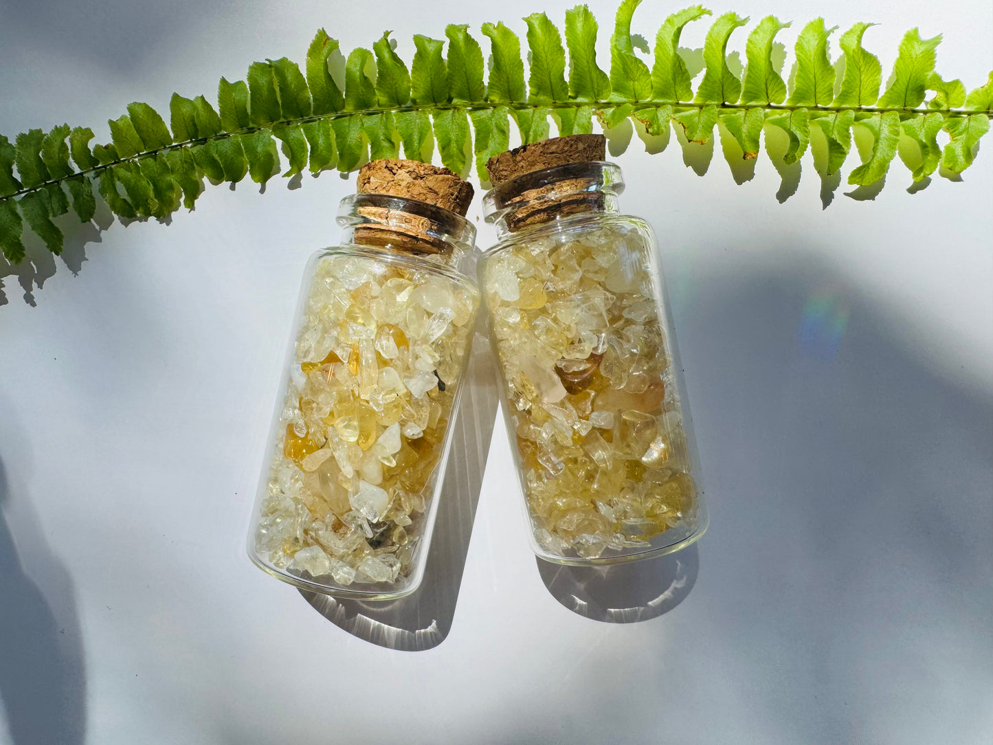 Citrine Gem Chip 25 ml Glass Jar - Moon Room Shop and Wellness