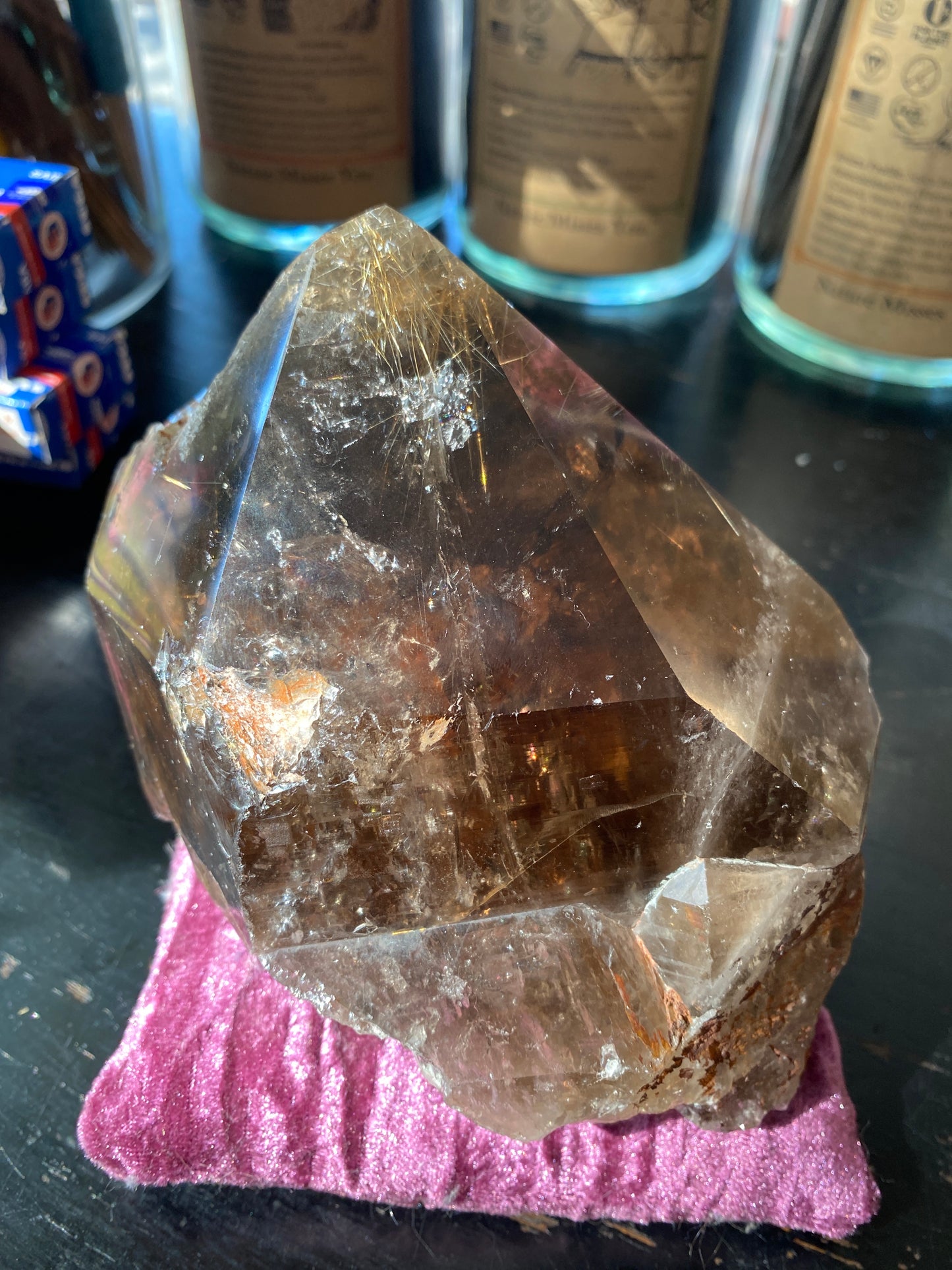 Smoky Quartz Rutilated Point 2.3 lb Brazil Spectacular Beauty - Moon Room Shop and Wellness