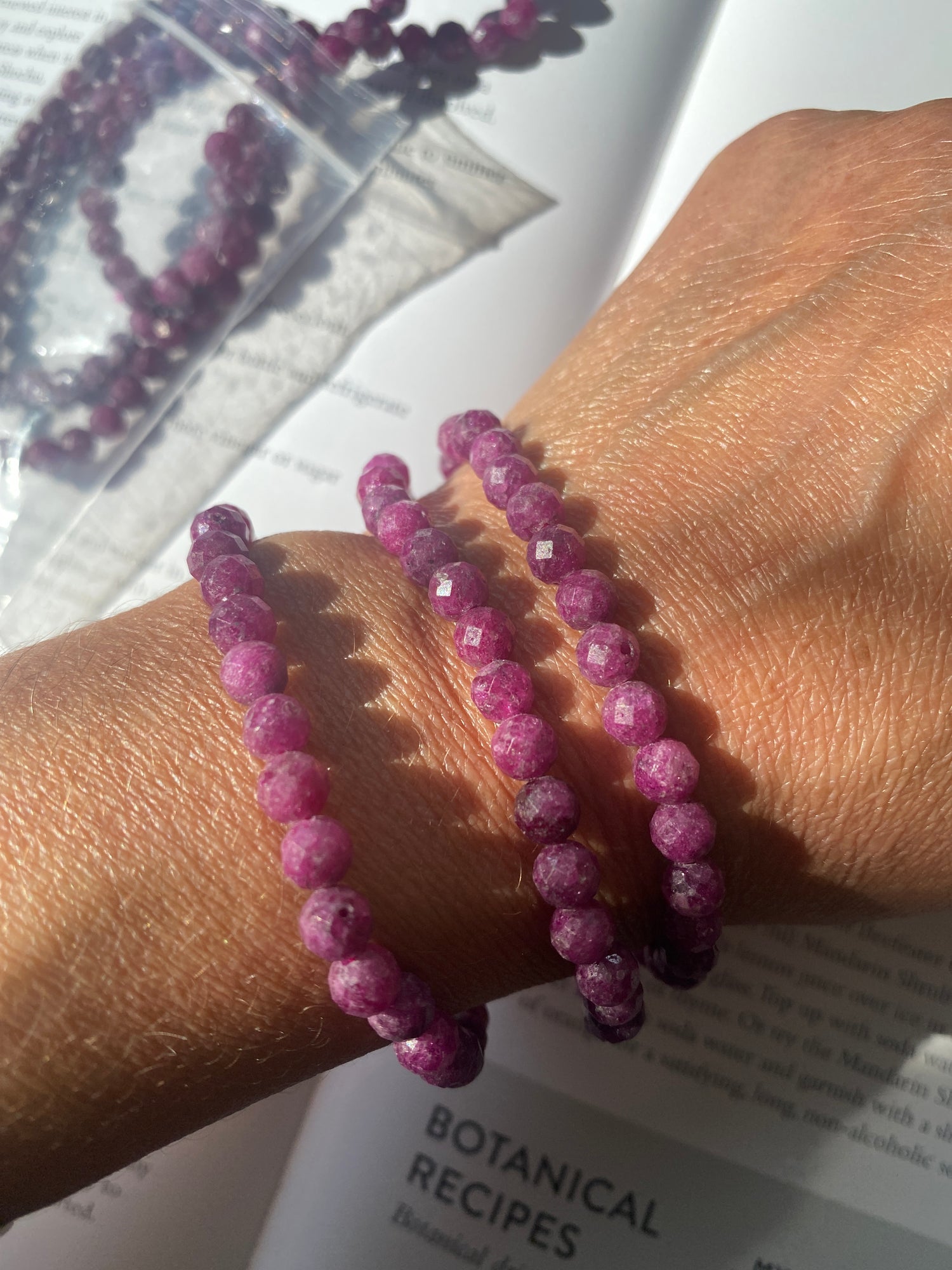 Ruby Faceted Stretch Bracelet 6mm - Moon Room Shop and Wellness