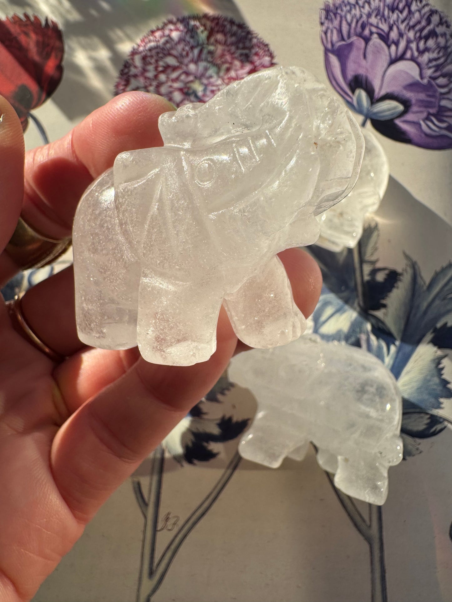 Clear Quartz Elephant 1.75"x1.25" - Moon Room Shop and Wellness