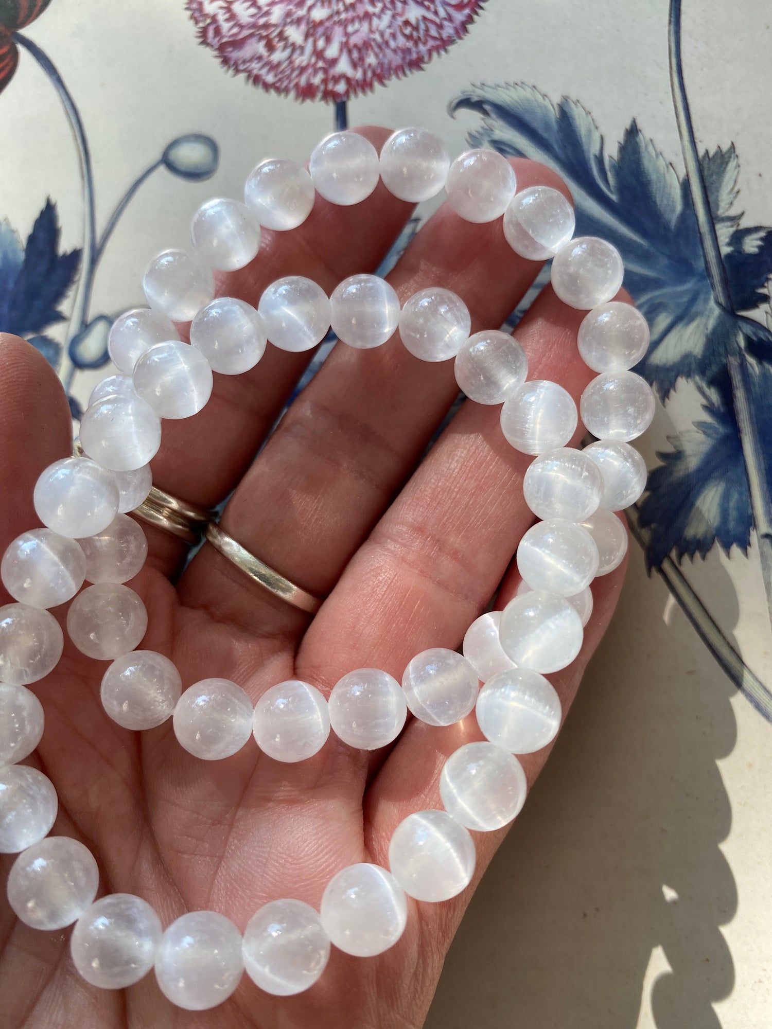 Selenite Stretch Bracelet 8 mm - Moon Room Shop and Wellness