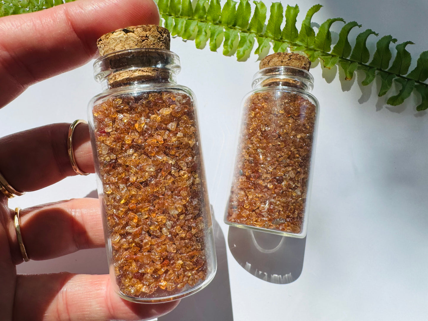 Spessartine Gem Chip 25 ml Glass Jar - Moon Room Shop and Wellness