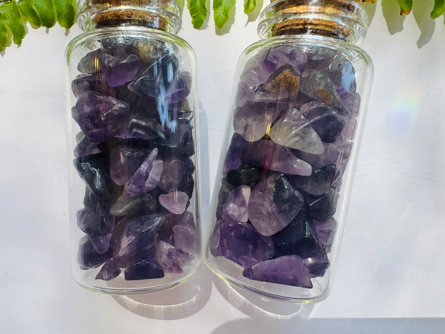 Amethyst Gem Chip 25 ml Glass Jar - Moon Room Shop and Wellness