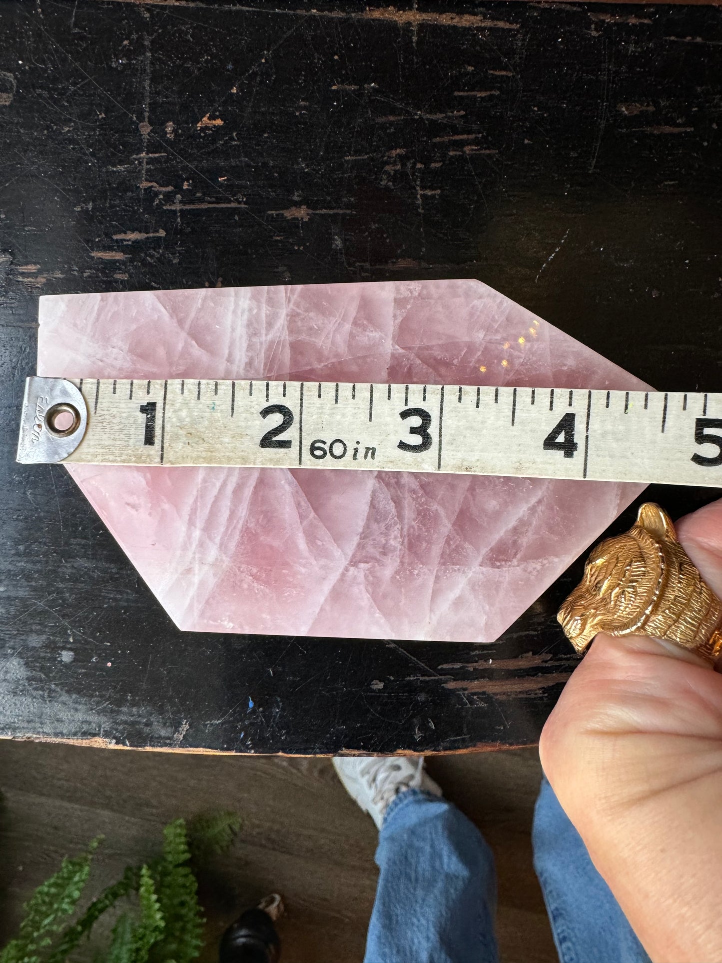 Rose Quartz Polished Slab/Tray/Plate 328 g - Moon Room Shop and Wellness