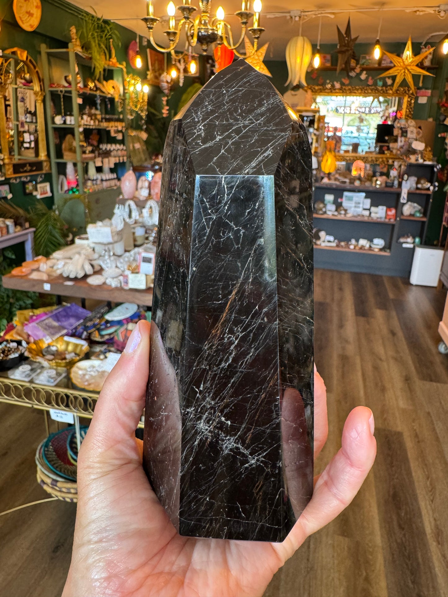 Black Tourmaline Tower 1.84 lbs Brazil - Moon Room Shop and Wellness