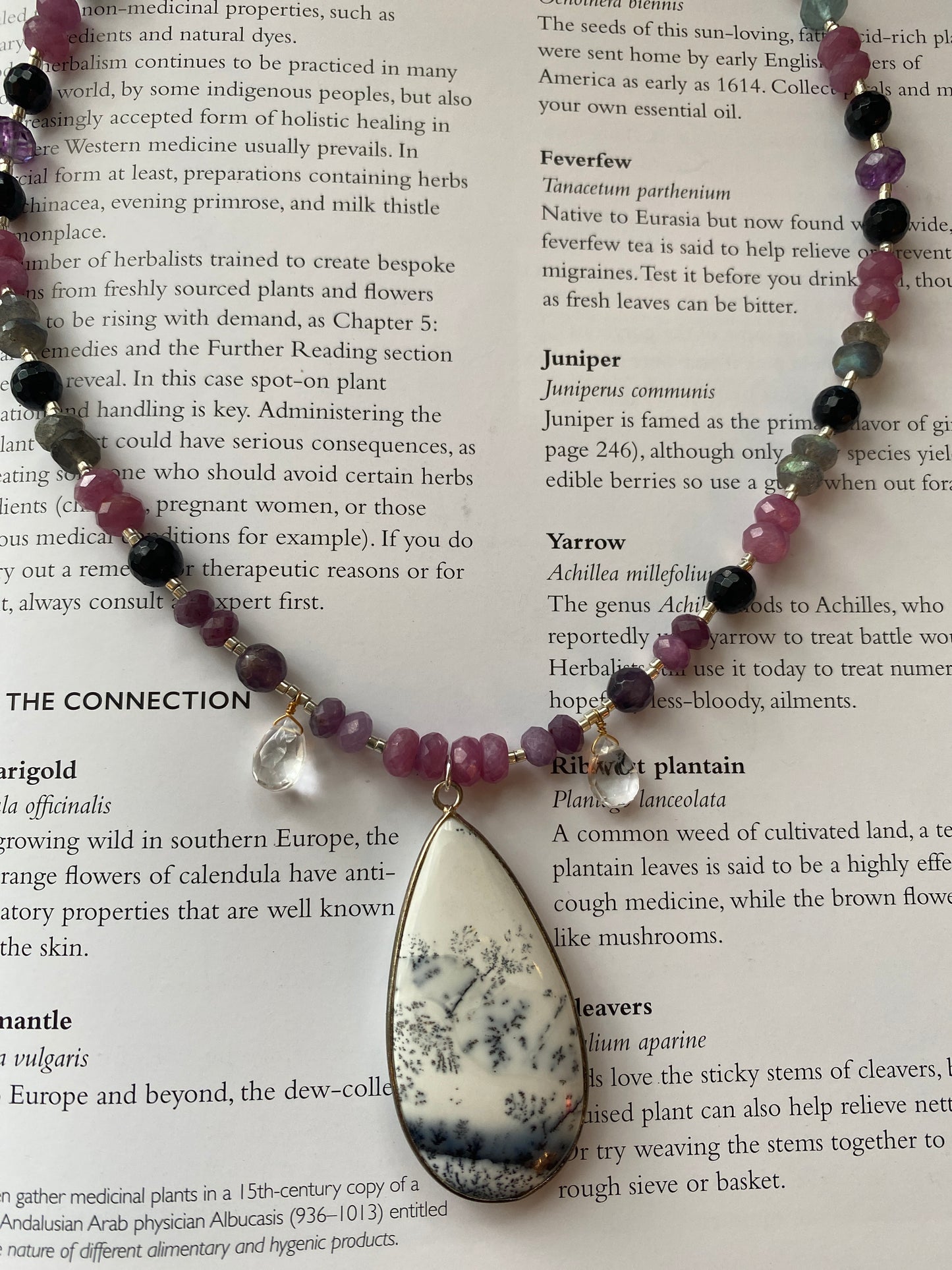 Dendritic Agate Ruby Amethyst Quartz Labradorite Handmade Necklace - Moon Room Shop and Wellness