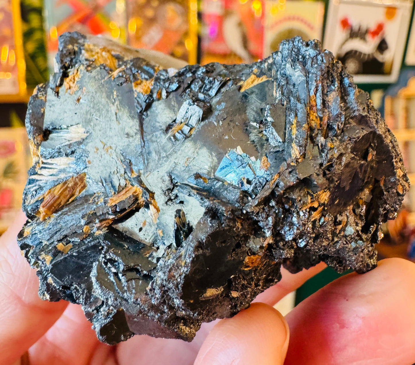 Hematite Specimen with Golden Rutile 172 g - Moon Room Shop and Wellness