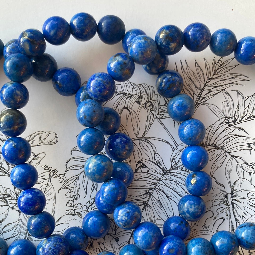 Lapis 8mm Stretch Bracelet - Moon Room Shop and Wellness