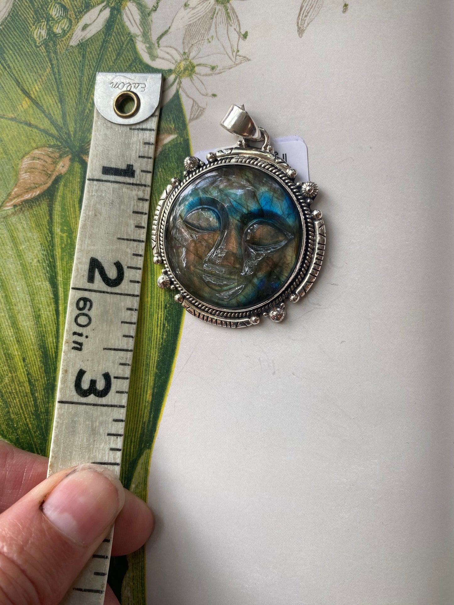 Labradorite Sterling Silver Moon Pendant - Moon Room Shop and Wellness