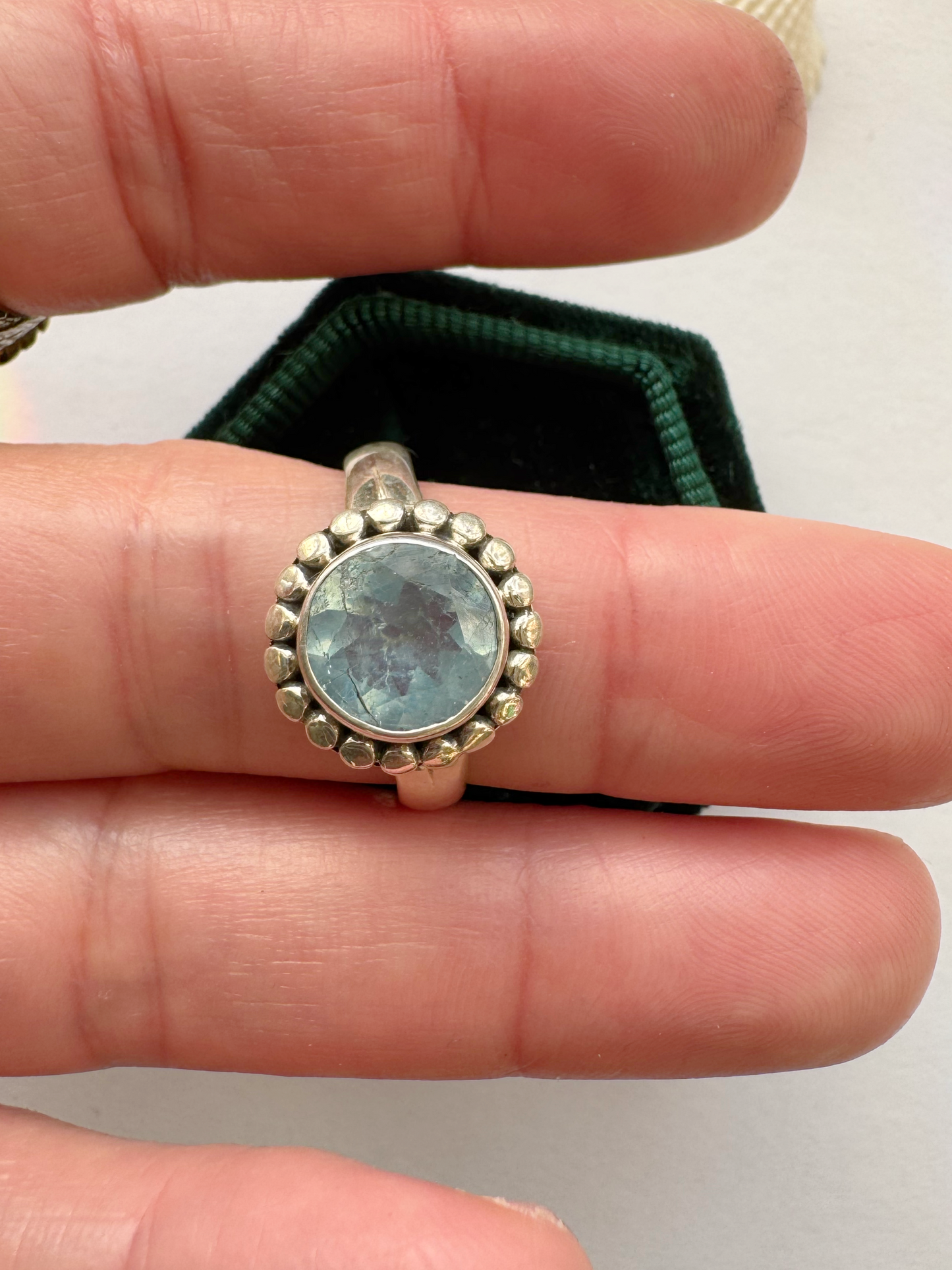 Aquamarine Sterling Silver Ring Size 8 - Moon Room Shop and Wellness