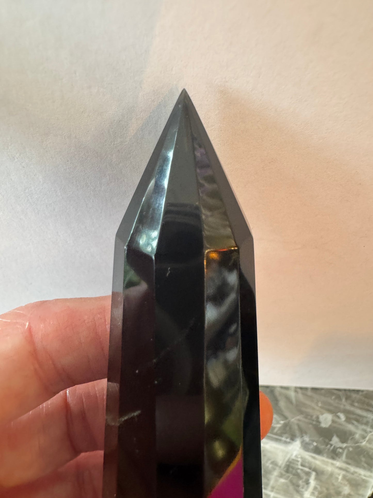 Black Obsidian Faceted Tower 121 g - Moon Room Shop and Wellness